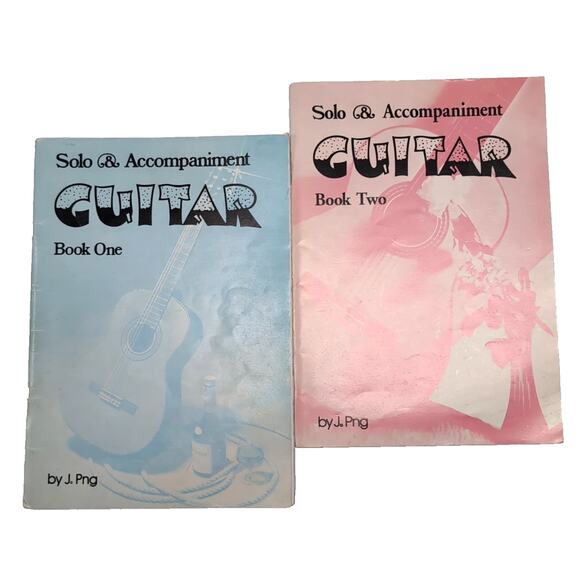 Solo & Accompaniment Guitar Books 1 & 2 by J. Png Vintage 1988 Learn To Play - Picture 1 of 12